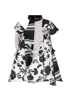 sacai floral-print patchwork blouse - Black