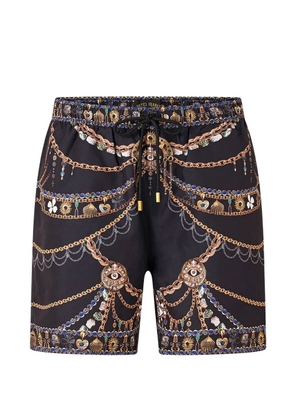 Camilla Amulets And Alchemy board swim shorts - Black