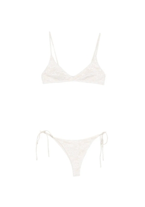 MC2 Saint Barth lace-overlay side-tie bikini - White