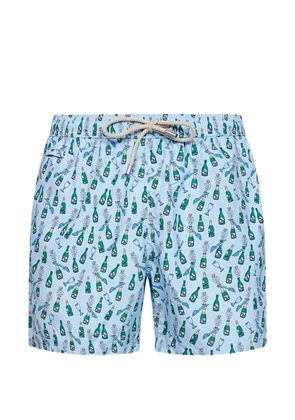 MC2 Saint Barth Happy Sabrage print swim shorts - Blue