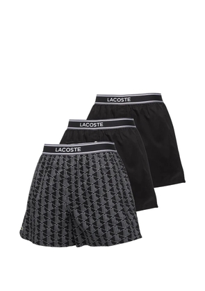 Lacoste monogram-print boxers (set of three) - Black