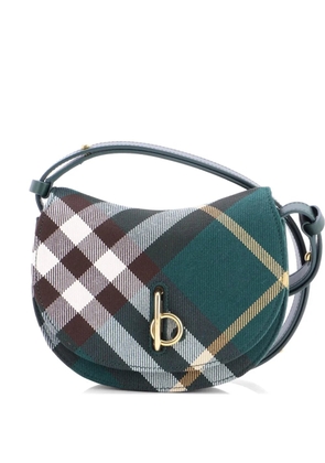 Burberry Pre-Owned Rocking Horse Shoulder Bag Check Jacquard with Leather Mini crossbody bag - Green