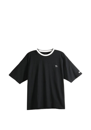 Y's x New Era logo-embroidered striped-trim T-shirt - Black