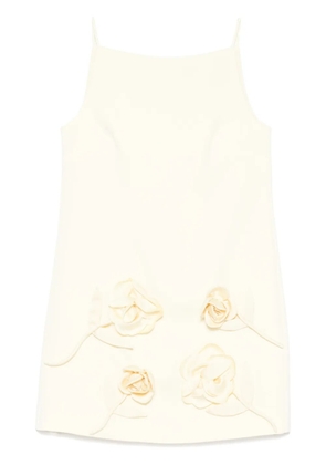 Self-Portrait flower-appliqué mini dress - Yellow