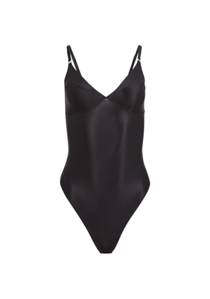 Fleur Du Mal Le Stretch Gloss Wireless Bodysuit V-neck bodysuit - Black