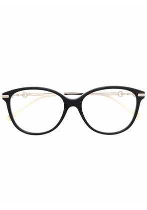 Gucci Eyewear round-frame clear glasses - Black