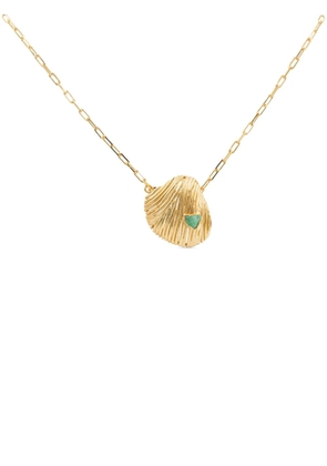 FENOMENA Long Shells emerald necklace - Gold