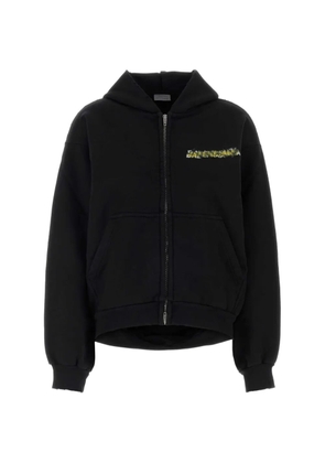 Balenciaga Cocoon logo-print zip-up hoodie - Black