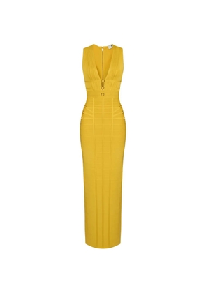 Elisabetta Franchi ribbed-knit maxi dress - Yellow