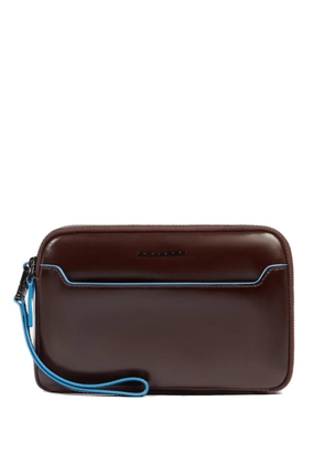 PIQUADRO wrist-strap leather clutch - Brown