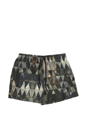 TOOCO geometric-print drawstring swim shorts - Green