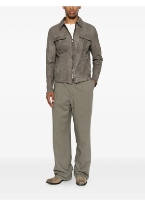 Salvatore Santoro zip-up leather jacket - Grey