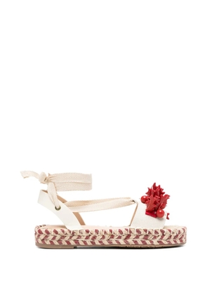 LIU JO Paros coral-embellished espadrilles - Neutrals