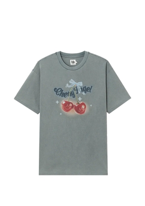 b+ab cherry-print bow-detail T-shirt - Grey