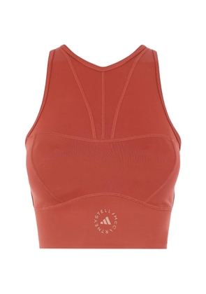 adidas by Stella McCartney cut-out logo-print top - Red