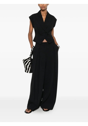 IMPERIAL pleated wide-leg palazzo pants - Black
