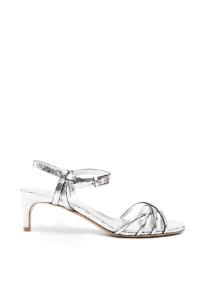 Del Carlo Iride crackled-effect strappy sandals - Silver