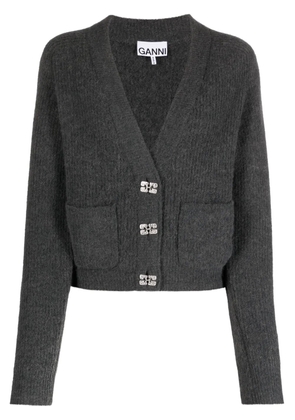 GANNI Butterfly-button cardigan - Grey