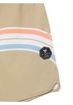 VISSLA Latitude stripe-print drawstring swim shorts - Neutrals