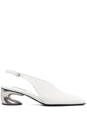 Jil Sander 50mm leather slingback pumps - White