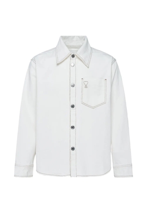 AMI Paris Ami de Coeur contrast-stitch cotton shirt - White