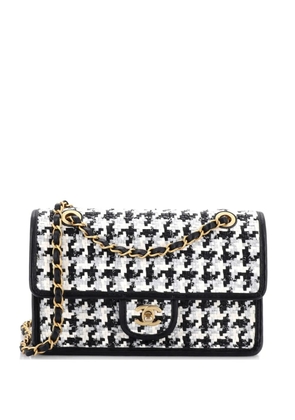 CHANEL Pre-Owned Classic Single Flap Bag Woven Lambskin and Viscose Small shoulder bag - Black