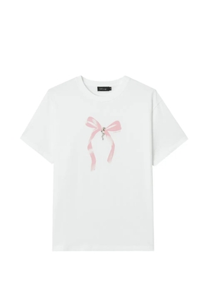 tout a coup bow-print crystal-embellished T-shirt - White