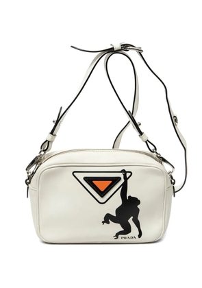 Prada Pre-Owned monkey-print shoulder bag - White
