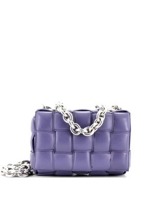 Bottega Veneta Pre-Owned Cassette Chain Padded Maxi Intrecciato Leather crossbody bag - Purple