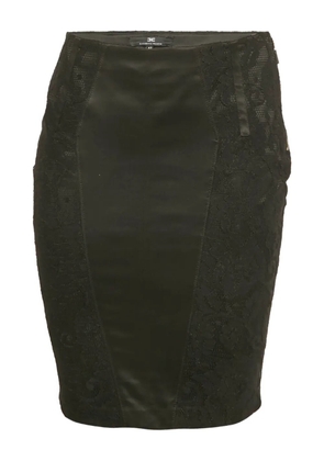 Elisabetta Franchi satin lace pencil skirt - Black
