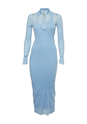 Fendi Pre-Owned ribbed zip-front dress - Blue