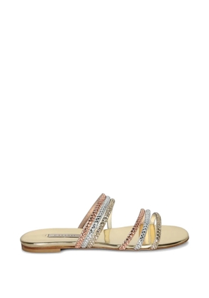 Casadei Androme crystal-embellished flat sandals - Gold