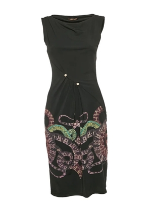 Roberto Cavalli snake-print midi dress - Black