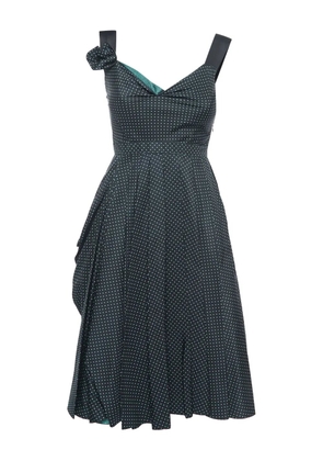 Prada Pre-Owned 2024 polka dot pleated midi dress - Green