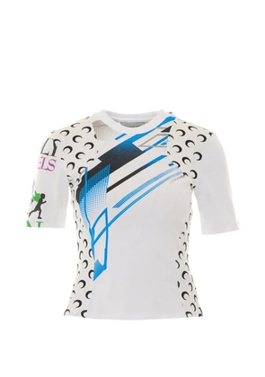 Marine Serre crew neck printed T-shirt - White
