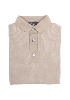 Filippo De Laurentiis ribbed-knit short-sleeve polo shirt - Neutrals
