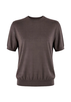 Altea ribbed-trim T-shirt - Brown