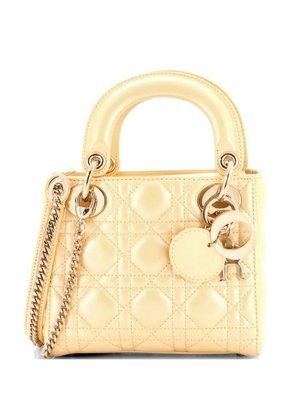 Christian Dior Pre-Owned Lady Dior Chain Bag Cannage Quilt Lambskin Mini satchel - Neutrals