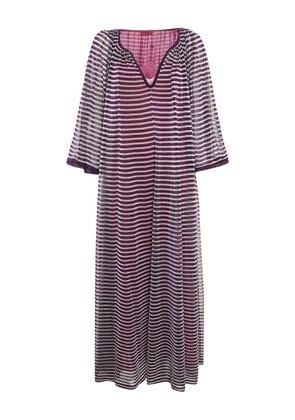 Missoni Pre-Owned stripe lurex midi dress - Purple