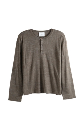 The Elder Statesman Lenny button-placket long-sleeve T-shirt - Brown