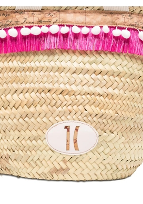 ALVIERO MARTINI 1° CLASSE fringe pom-pom tote bag - Neutrals