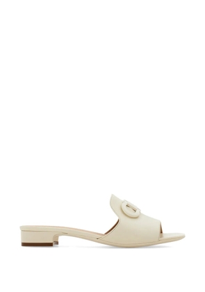 Ferragamo Gancini ornament slides - White