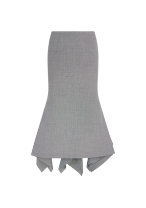 The Attico asymmetric ruffled midi skirt - Grey