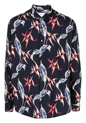 Ports V botanical print button-up shirt - Blue