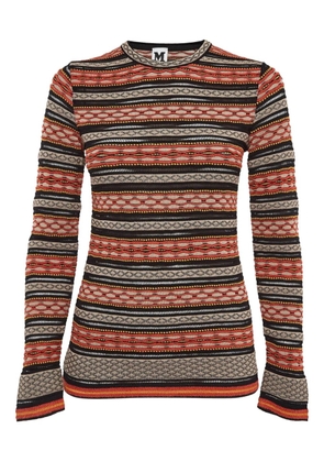 Missoni Pre-Owned striped crew-neck top - Orange