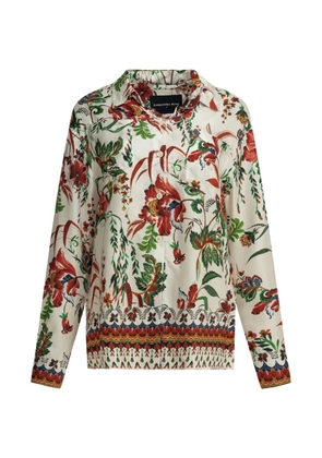 Samantha Sung floral-print silk shirt - White