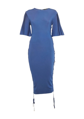 Elisabetta Franchi lace-up midi dress - Blue