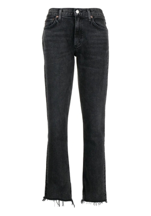 AGOLDE Lyle low-rise slim-cut jeans - Grey