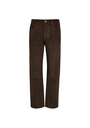 Citizens of Humanity suede straight-leg trousers - Brown