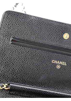 CHANEL Pre-Owned Wallet on Chain Quilted Caviar crossbody bag - Black